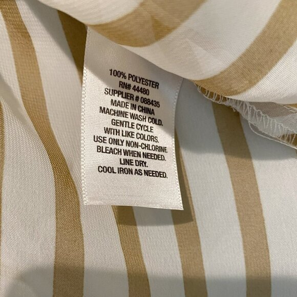 Sapphire Silhouette Gold and White Striped Sheer Blouse - Size Medium? - Picture 7 of 7